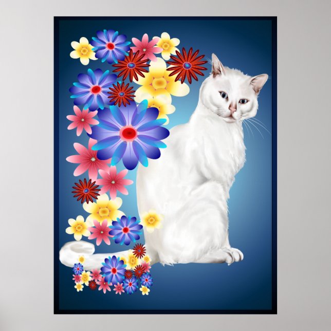 Poster Gatinho do Jardim Branco (Frente)