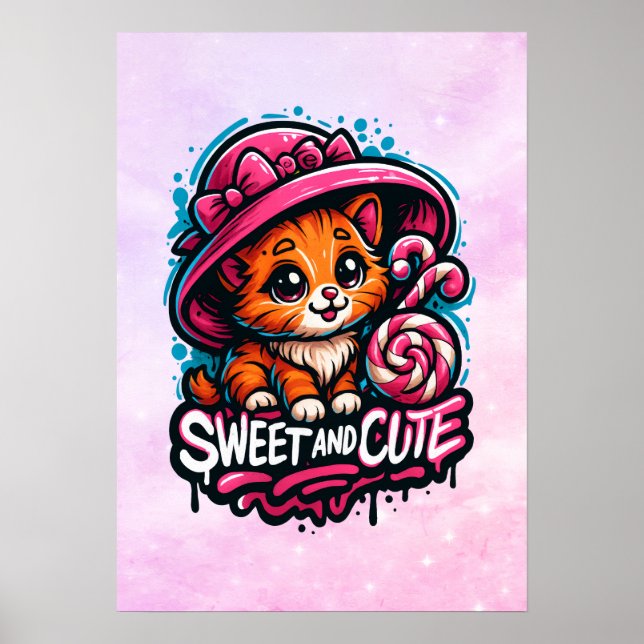 Poster Gatinho Doce e Fofo (Frente)