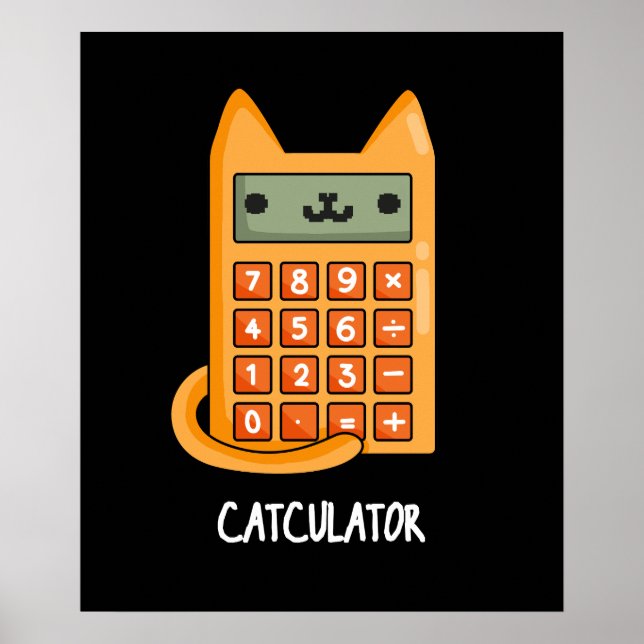 Poster Gatinho Engraçado Gatinho Gato Calculador de Gato  (Frente)
