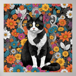 Poster Gatinho entre as flores