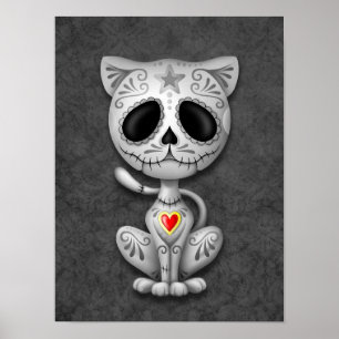 Poster Gatinho escuro do açúcar do zombi