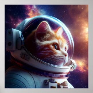 Poster gatinho espacial exótico