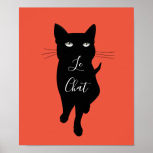 Poster Gatinho felino do gato preto das citações do gat