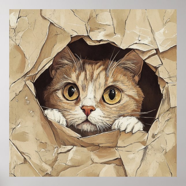Poster Gatinho Fofo e Brincalhão (Frente)