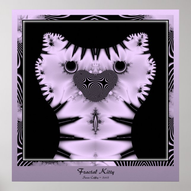 Póster Gatinho Fractal (Frente)