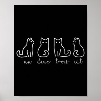 Poster Gatinho francês Abstrato Un Deux Trois Cat