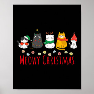 Poster Gatinho Gato de Santa Hat, Natal Holida