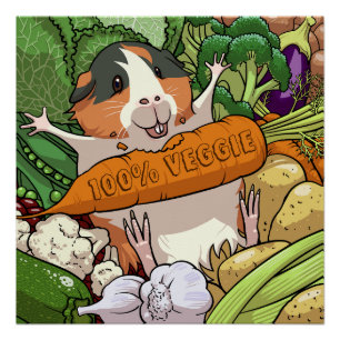 Póster Gatinho-guincho 100% Veggie Carrot