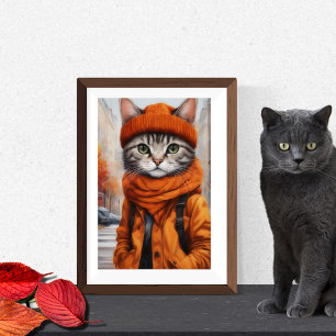Póster Gatinho Jazzy - outubro Vibes