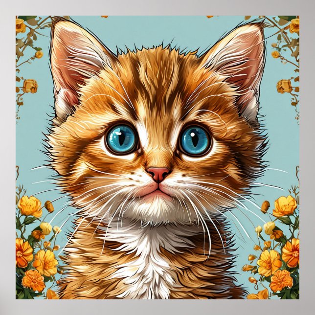 Poster Gatinho Laranja Atarracado Presente Para Amantes d (Frente)
