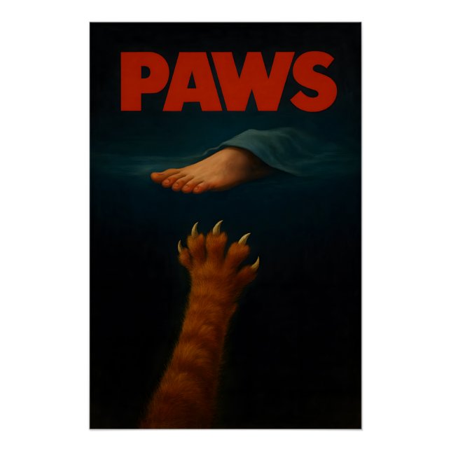 Póster Gatinho Laranja Fofo vs Pé Humano (Frente)
