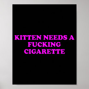Poster Gatinho Precisa De Um Cigarro Estrangeiro Meme De