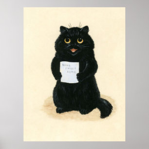 Poster Gatinho Preto para Casa Doce Abrigos de Emergência