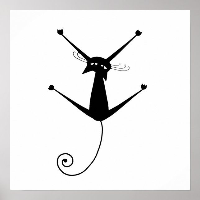 Póster Gatinho preto Whimsy 10 (Frente)