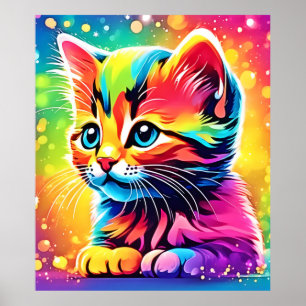 Poster Gatinho Sonho Arco-íris