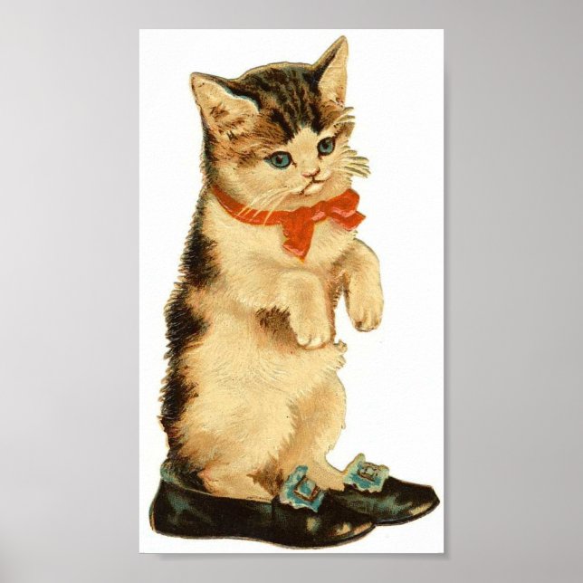 Póster Gatinho Vintage (Frente)