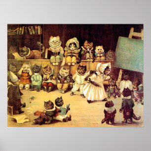 Póster Gatinhos da escola de um gato, Louis Wain