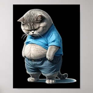 Poster Gatinhos Gordos De Retro Gatinhos Engraçados De Ga