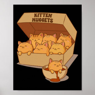 Poster Gatinhos Nuggets Comida Fofo-de-gato