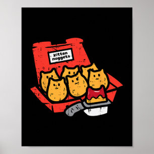 Poster Gatinhos Nuggets Gelados De Comida Rápida Gata Com