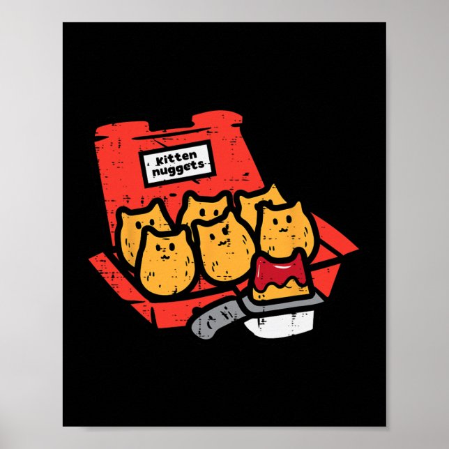 Poster Gatinhos Nuggets Gelados De Comida Rápida Gata Com (Frente)