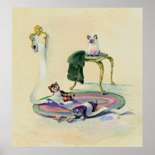 Póster GATINHOS & PAPEL HIGIÉNICO por SHARON SHARPE