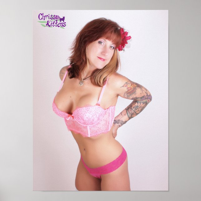 Poster Gatinhos rissy de 16" x 12" Pinky (Frente)