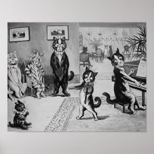 Póster Gatinhos violinista, Louis Wain