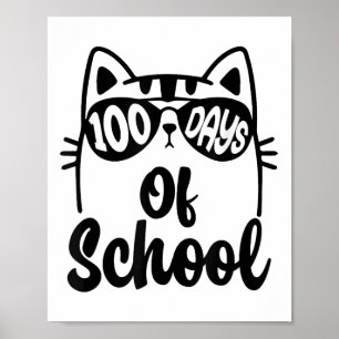 Poster Gato 100º Dia De Professores 100 Dias De
