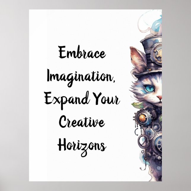 Poster Gato 1 Gatinho e chapéus de água (Frente)