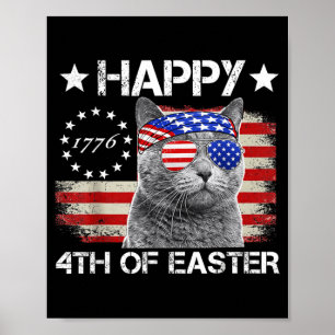 Poster Gato 4 de Julho s Meowica Merica Homens EUA Americ