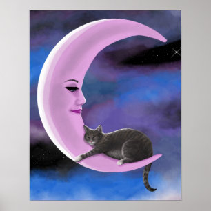 Poster Gato 661 Lua Rosa