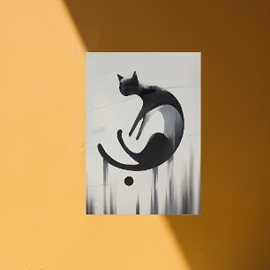 Póster Gato Abstrato moderno - Arte Design minimalista