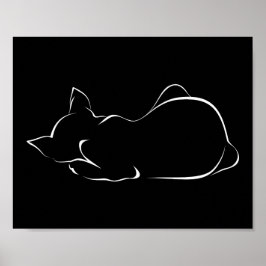 Poster Gato adormecido. Ilustração