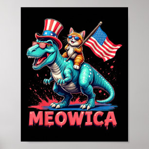 Poster Gato Andando Dinossauro 4 De Julho Meowica America
