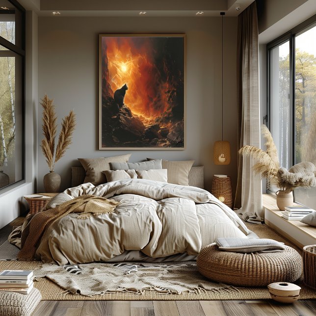 Póster Gato Ardiente Vigilante: Caverna Surrealista Bicol (Criador carregado)