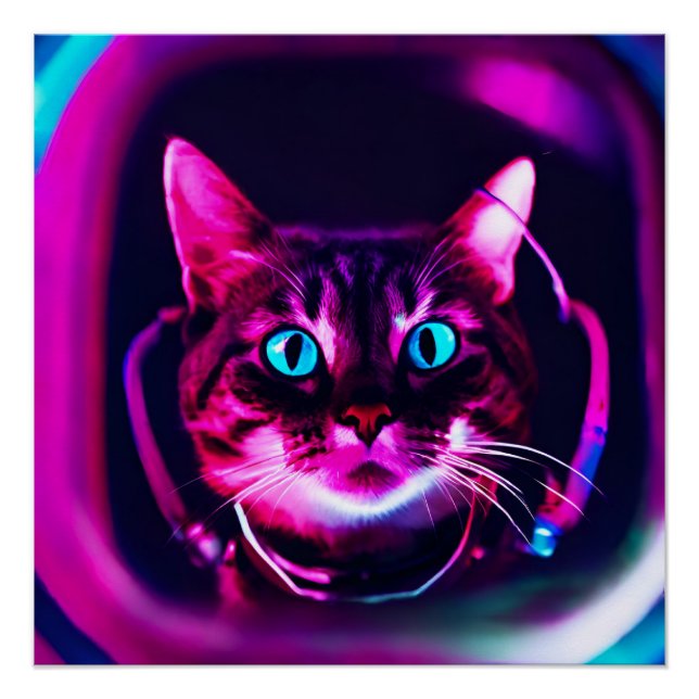 Póster gato astronauta (Frente)