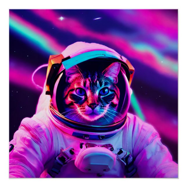 Póster gato astronauta (Frente)