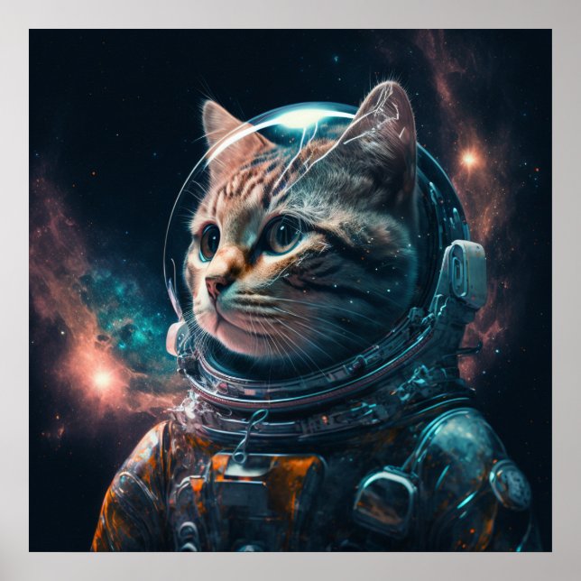 Poster Gato astronauta 2 (Frente)