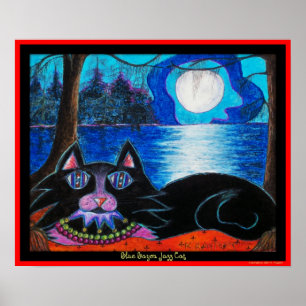 Póster Gato azul do jazz da albufeira