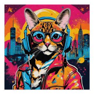 PÓSTER GATO BENGAL NA CASA 4