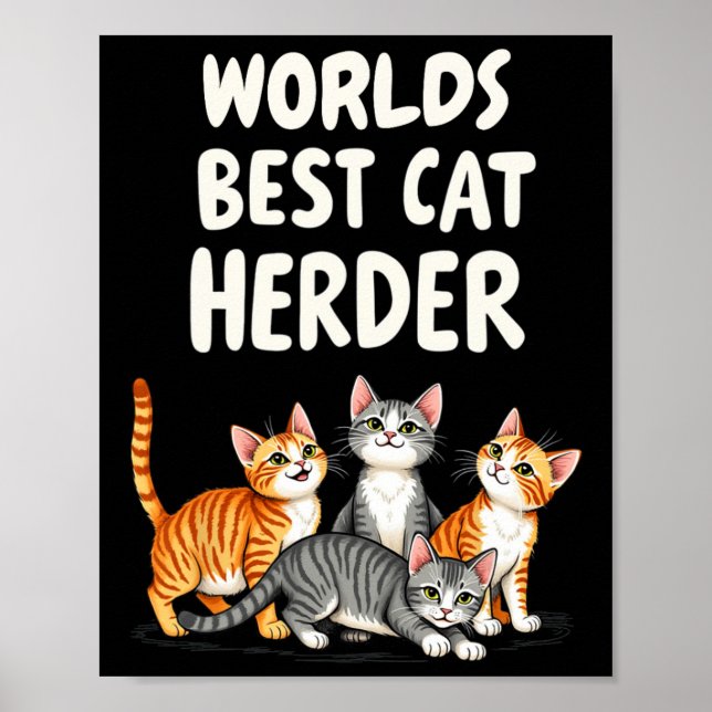 Poster Gato Bonito Mãe Mundos Melhor Gato Engraçado (Frente)