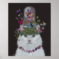 Gato Branco com Ursa de Borboleta