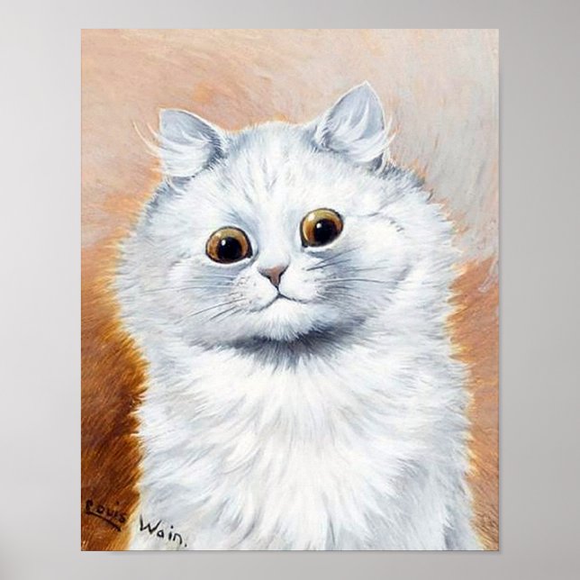 Poster Gato Branco com Ventilador (Frente)