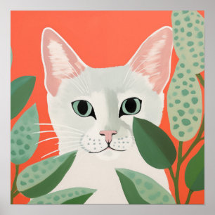 Poster Gato Branco Fofo