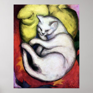 Póster Gato branco, Franz Marc