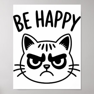 Poster Gato Bravo – Arte de Contraste Feliz