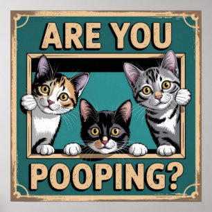Poster Gato Calico, Tabby & Preto Engraçado "Você Está Fa
