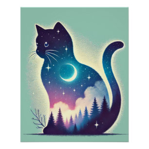 Póster Gato Celestial - Sonhadora Poster de Arte de Expos
