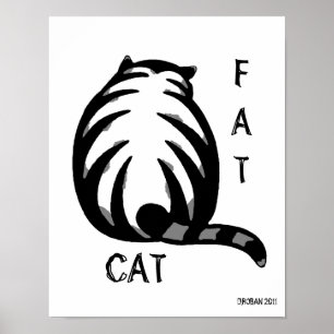 Poster Gato-Cinzento & preto gordos
